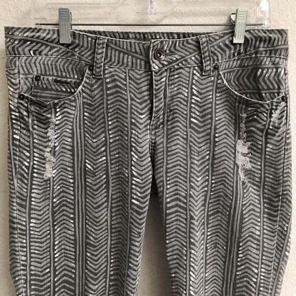 Billabong chevron print the skinny denim jeans 9 - Picture 3 of 5